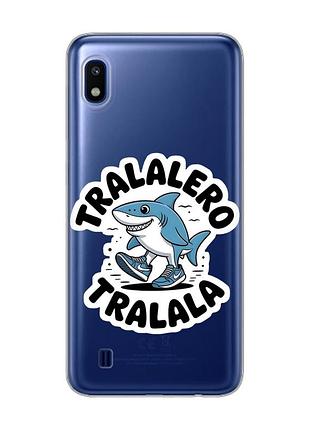 Прозорий чохол на samsung galaxy a10 (2019) a105 акула тралалеро тралала (принт 416)