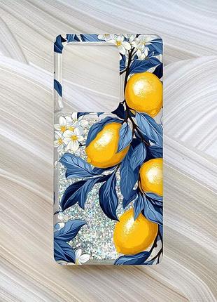Чехол с плавающими серебряными блестками на xiaomi redmi note 13 pro 4g лимонное дерево (принт 417)