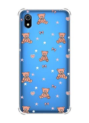 Чехол с утолщенными углами для xiaomi redmi 7a ведмежата (принт 418)