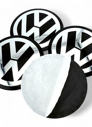 Наклейка с логотипом volkswagen вольцваген 60 мм алюминиевые 4 штуки.