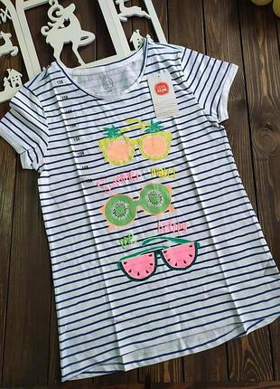 Яркая модная футболка на девочку 158 см