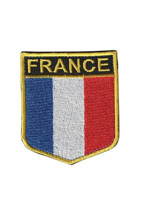 Шеврон всу, военный / армейский,france французкий флаг , на липучке, 7 см * 8 см