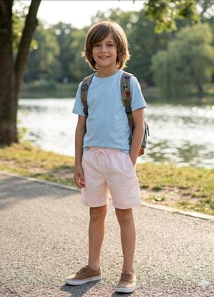 Детские розовые шорты для мальчика на 9-10 лет. детские шорты 8044