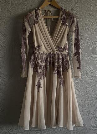 Нарядное платье asos women's lace placed kaftan skater