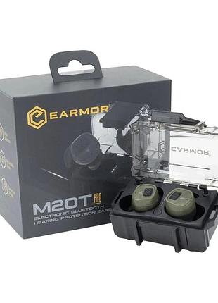 Активні захисні навушники-беруші earmor m20t pro bluetooth — олива