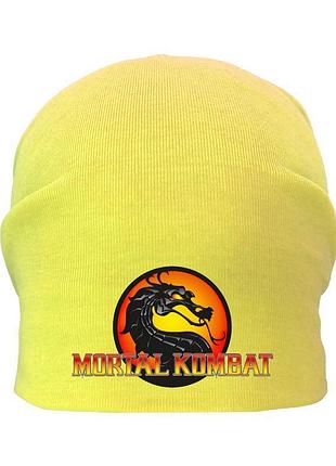 Шапка детская мортал комбат желтая (mortal combat - 001) 54-56 см