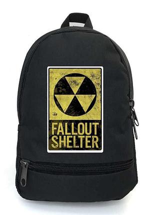 Рюкзак школьный фоллаут (school bag big fallout - 07) черный (43 х 30 х 17 см)