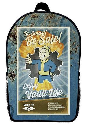 Рюкзак школьный фоллаут (school gear bag fallout 022) черный, 39 х 27 х 14 см