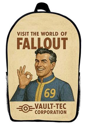 Рюкзак школьный фоллаут (school gear bag fallout 09) черный, 39 х 27 х 14 см