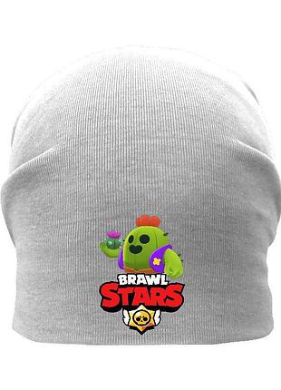 Шапка детская бравл старс серая (brawl stars-0019) 54-56 см