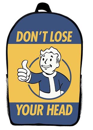Рюкзак школьный фоллаут (school gear bag fallout 010) черный, 39 х 27 х 14 см