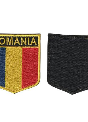 Шеврон всу, военный / армейский, румынский флаг, на липучке, 7 см * 8 см