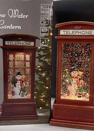 Xmas новогодний ночник телефонная будка wdl-2102b/ 10082 9,2 см (12)