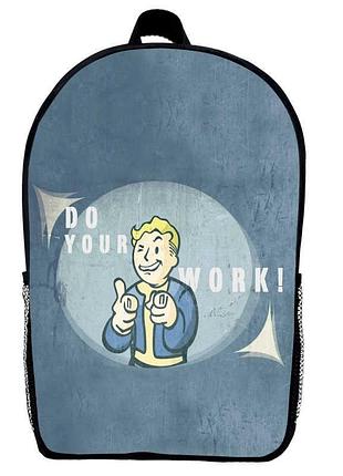 Рюкзак школьный фоллаут (school gear bag fallout 08) черный, 39 х 27 х 14 см