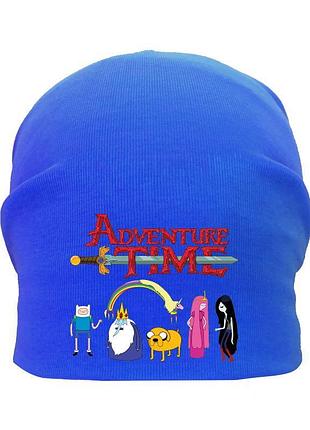 Шапка детская время приключений 002 (adventure time) синяя (atr blu 002) 50-52 см