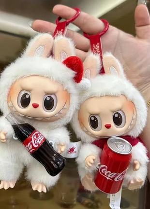 М'яка іграшка-сюрприз брелок лабубу the monsters з пляшкою або банкою coca-cola