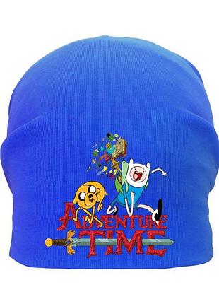 Шапка детская время приключений 007 (adventure time) синяя (atr blu 007) 50-52 см