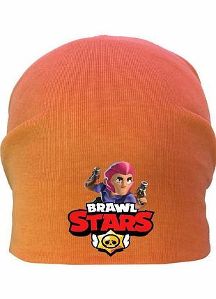 Шапка детская бравл старс оранжевая (brawl stars-0012) 54-56 см