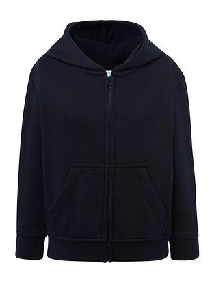 Детская кенгурушка на молнии худи jhk kid kangaroo unisex sweatshirt темно-синій, 7-8