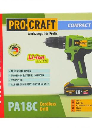 Шуруповерт procraft pa18c compact 8