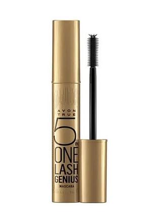 Тушь для ресниц avon 5 в 1 lash genius blackest black10 мл