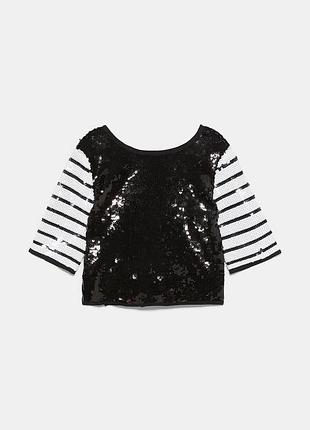 Топ в пайєтках на завʼязках ззаду zara