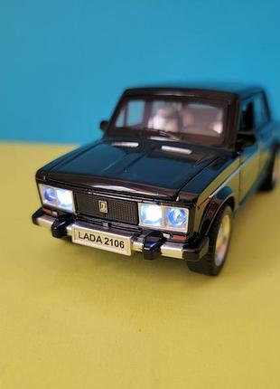 Игрушка машинка ваз 2106 жигули шестерка автопром, металлическая машинка ваз 2106 чорний