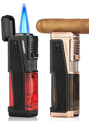 Сигарна турбо запальничка на 4 вогні honest lighter