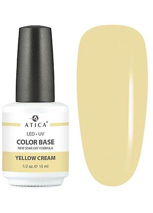База кольорова atica color base yellow cream (ніжний жовтий), 15ml