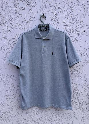 Поло polo ralph lauren сіре меланж оригінал бавовна