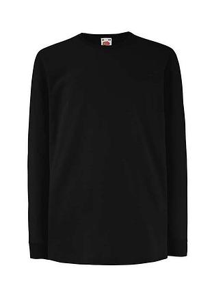 Дитяча футболка з довгими рукавами однотонна fruit of the loom kids valueweight long sleeve t чорний, 3-4 роки