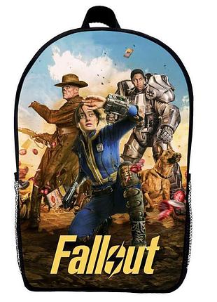 Рюкзак школьный фоллаут (school gear bag fallout 030) черный, 39 х 27 х 14 см