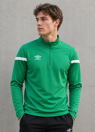 Крутая фирменная спортивная лёгкая кофта четверть на молнии umbro