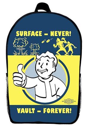Рюкзак школьный фоллаут (school gear bag fallout 017) черный, 39 х 27 х 14 см