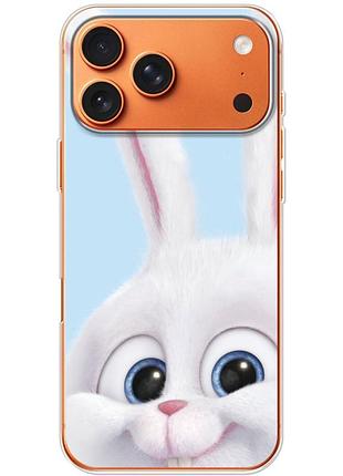 Чехол силиконовый с картинкой на iphone 17 pro max (кролик снежок)