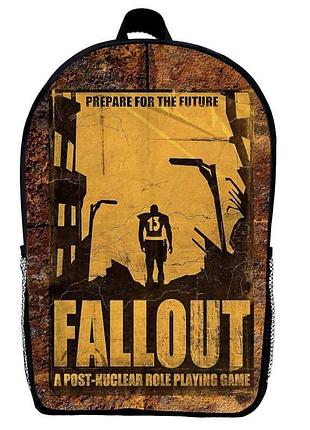Рюкзак школьный фоллаут (school gear bag fallout 016) черный, 39 х 27 х 14 см