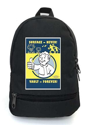 Рюкзак школьный фоллаут (school bag big fallout - 010) черный (43 х 30 х 17 см)
