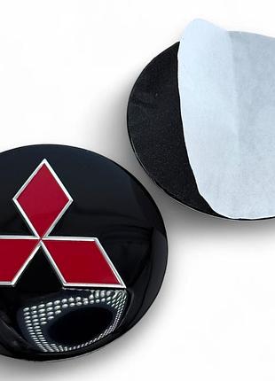 1 штука наклейка с логотипом mitsubishi мицубиси 56 мм алюминиевые черная с красным логотипом