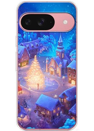 Чехол силиконовый с картинкой на google pixel 10 (новогодний)