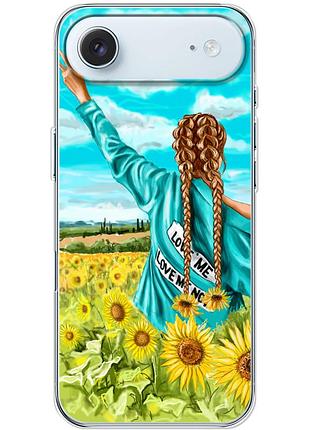 Чехол силиконовый с картинкой на iphone 17 air (патриотический, девушка украинка)