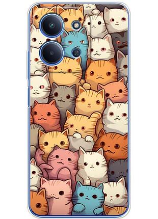 Чехол силиконовый с картинкой на xiaomi redmi 15c (котики)
