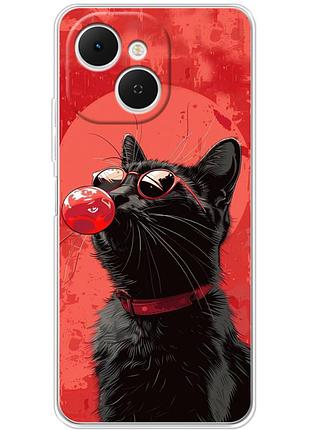 Чехол силиконовый с картинкой на tecno spark 40c (стильный котик)