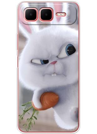 Чехол силиконовый с картинкой на infinix smart 10 plus (кролик снежок)