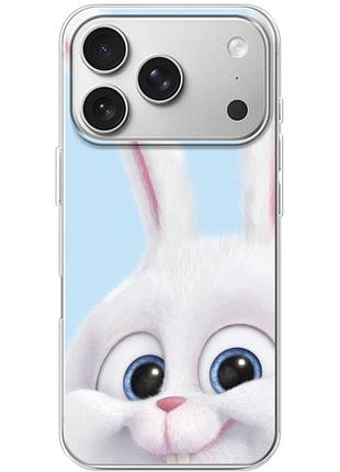 Чехол силиконовый с картинкой на iphone 17 pro (кролик снежок)