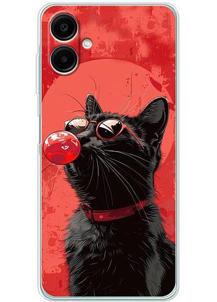 Чехол силиконовый с картинкой на samsung galaxy a07 (a075) (стильный котик)