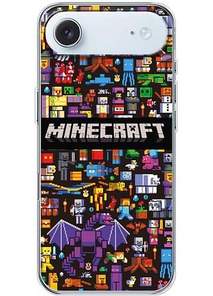 Чехол силиконовый с картинкой на iphone 17 air (майнкрафт, minecraft)