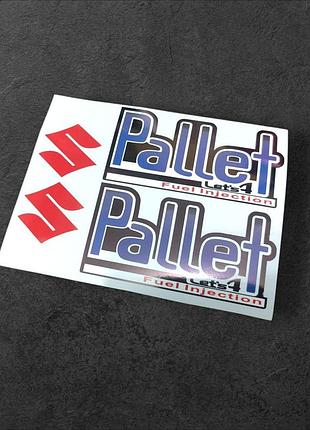 Чорні із синім наклейки на мотоцикл мопед скутер сузуки suzuki pallet паллет lets 4 льот