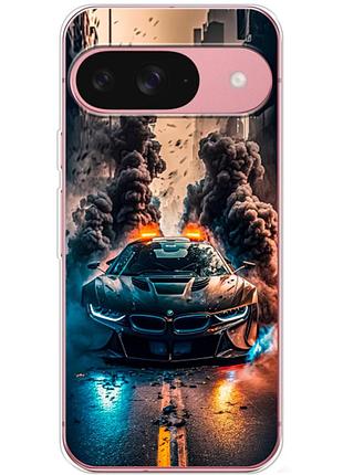 Чехол силиконовый с картинкой на google pixel 10 (машина bmw i8)