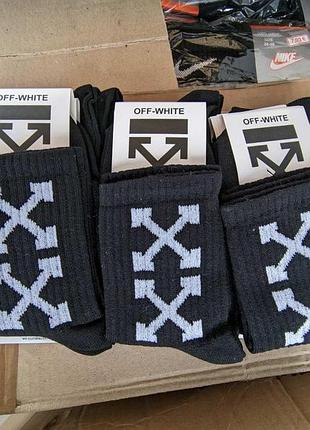 Детские хлопковые высокие носки. черные в наборе по 3 шт off-white ch3. размер 33-36