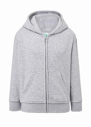 Детская кенгурушка на молнии худи jhk kid kangaroo unisex sweatshirt сірий меланж, 5-6